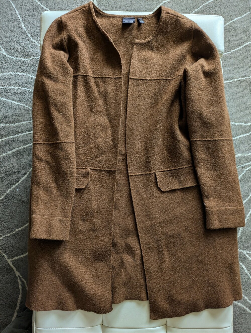 Brown Open Coatigan Long Sweater